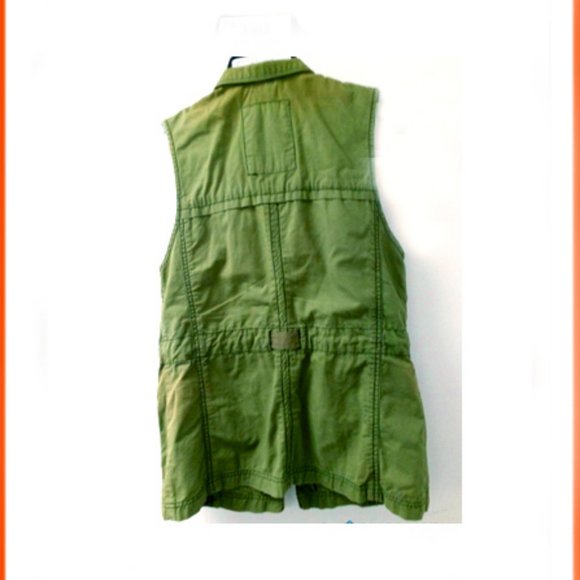 New Rare/Unique Army Green Abercrombie & Fitch Zip Up Utility Button Vest - Picture 6 of 6